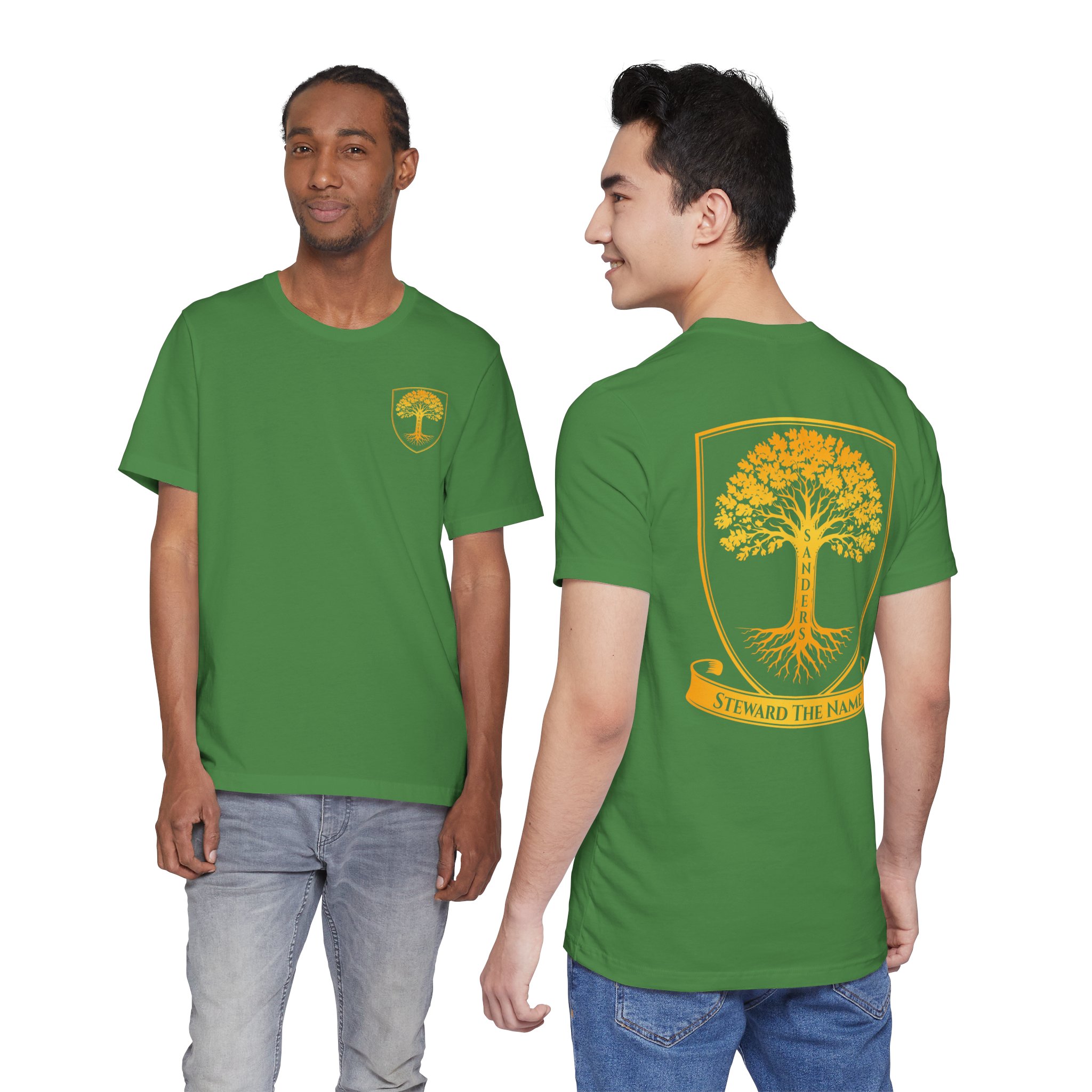 Sanders Family - Steward the Name T-Shirt — Golden Tree Crest Pocket & Back Graphic - Image 32
