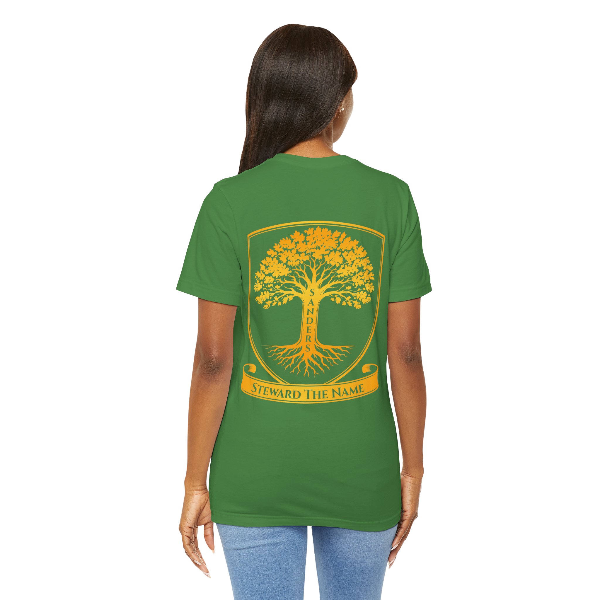 Sanders Family - Steward the Name T-Shirt — Golden Tree Crest Pocket & Back Graphic - Image 34