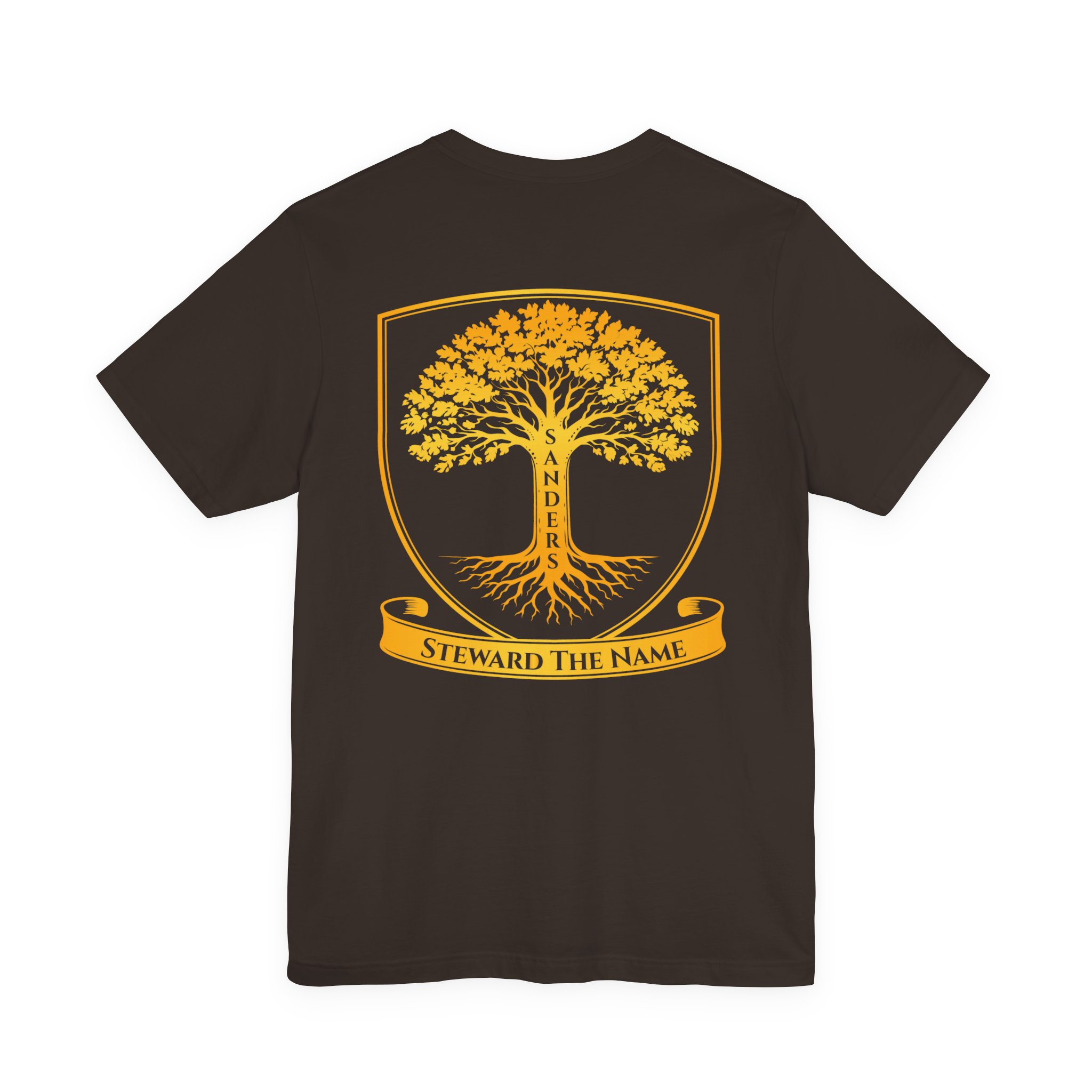 Sanders Family - Steward the Name T-Shirt — Golden Tree Crest Pocket & Back Graphic - Image 36