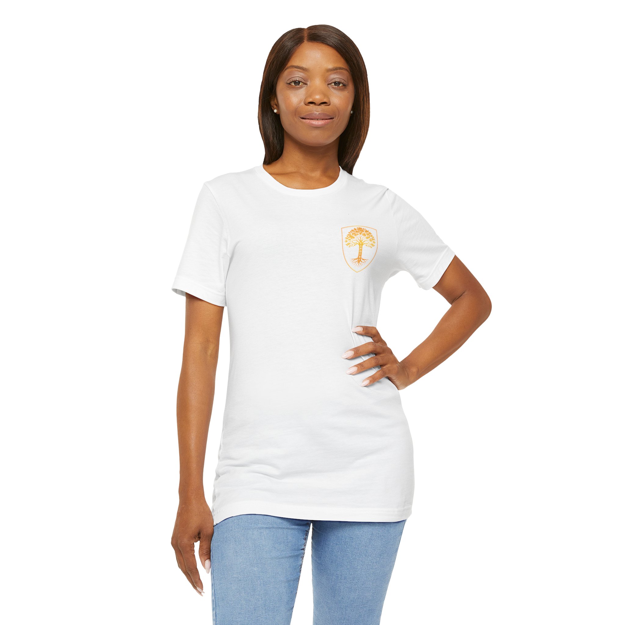 Sanders Family - Steward the Name T-Shirt — Golden Tree Crest Pocket & Back Graphic - Image 16