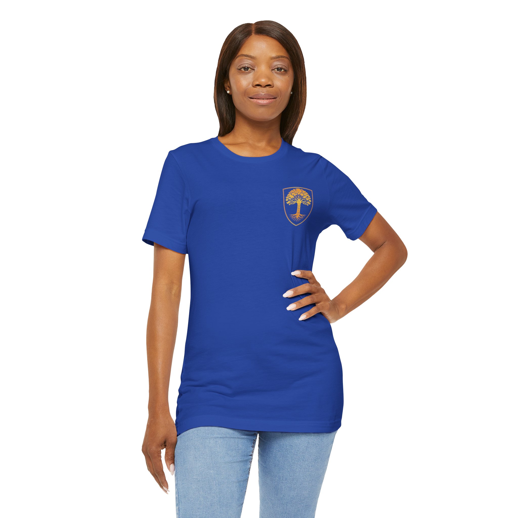 Sanders Family - Steward the Name T-Shirt — Golden Tree Crest Pocket & Back Graphic - Image 7