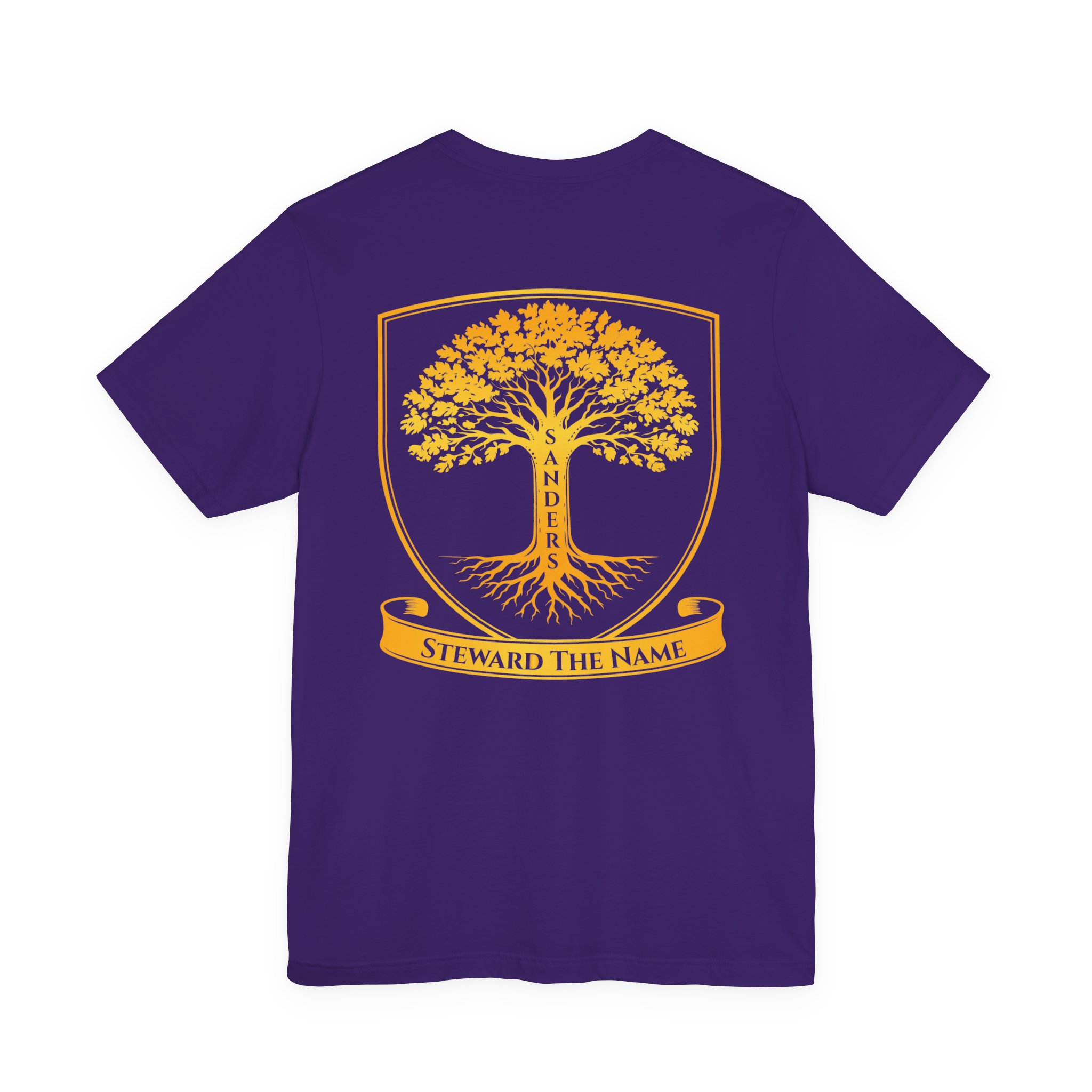 Sanders Family - Steward the Name T-Shirt — Golden Tree Crest Pocket & Back Graphic - Image 44