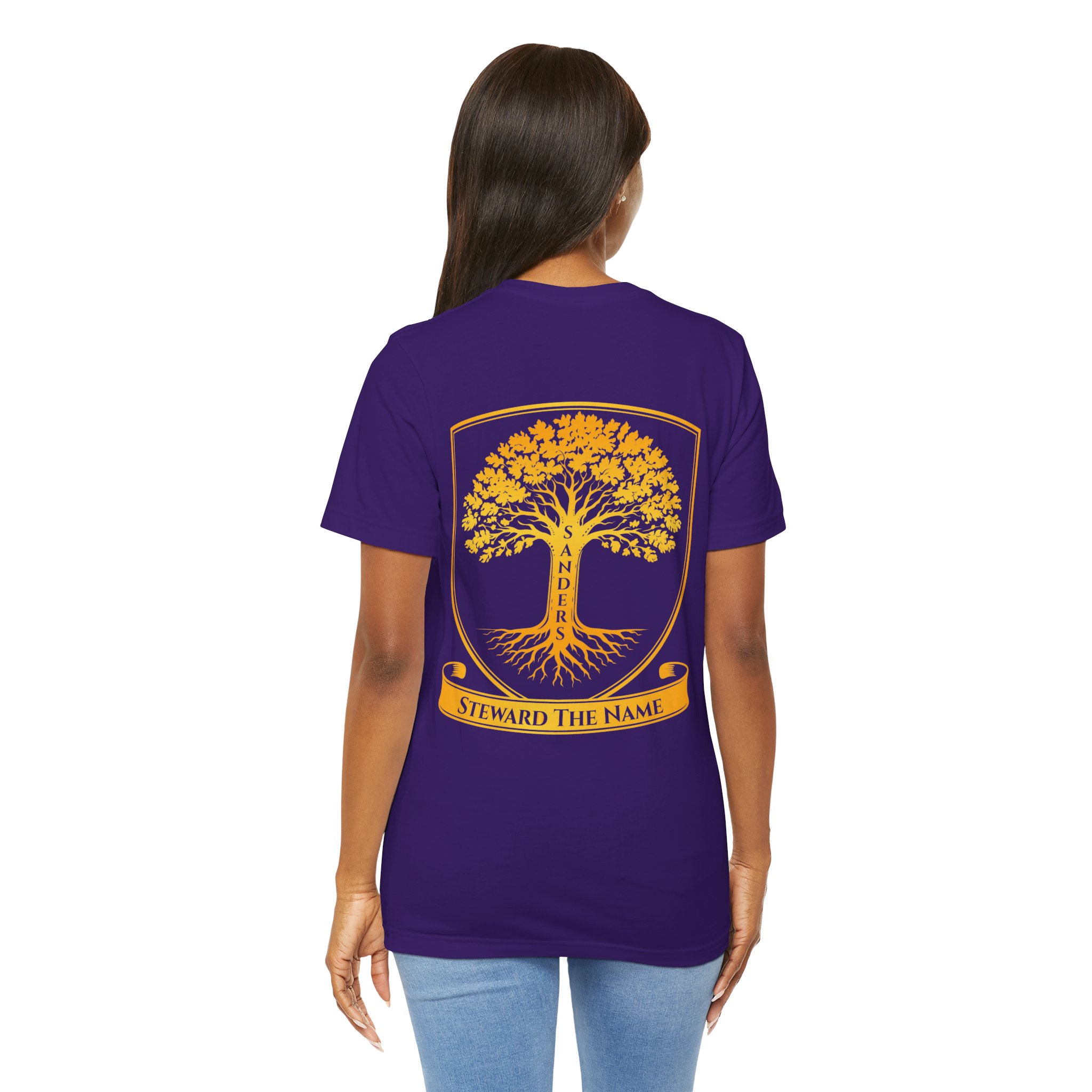 Sanders Family - Steward the Name T-Shirt — Golden Tree Crest Pocket & Back Graphic - Image 50