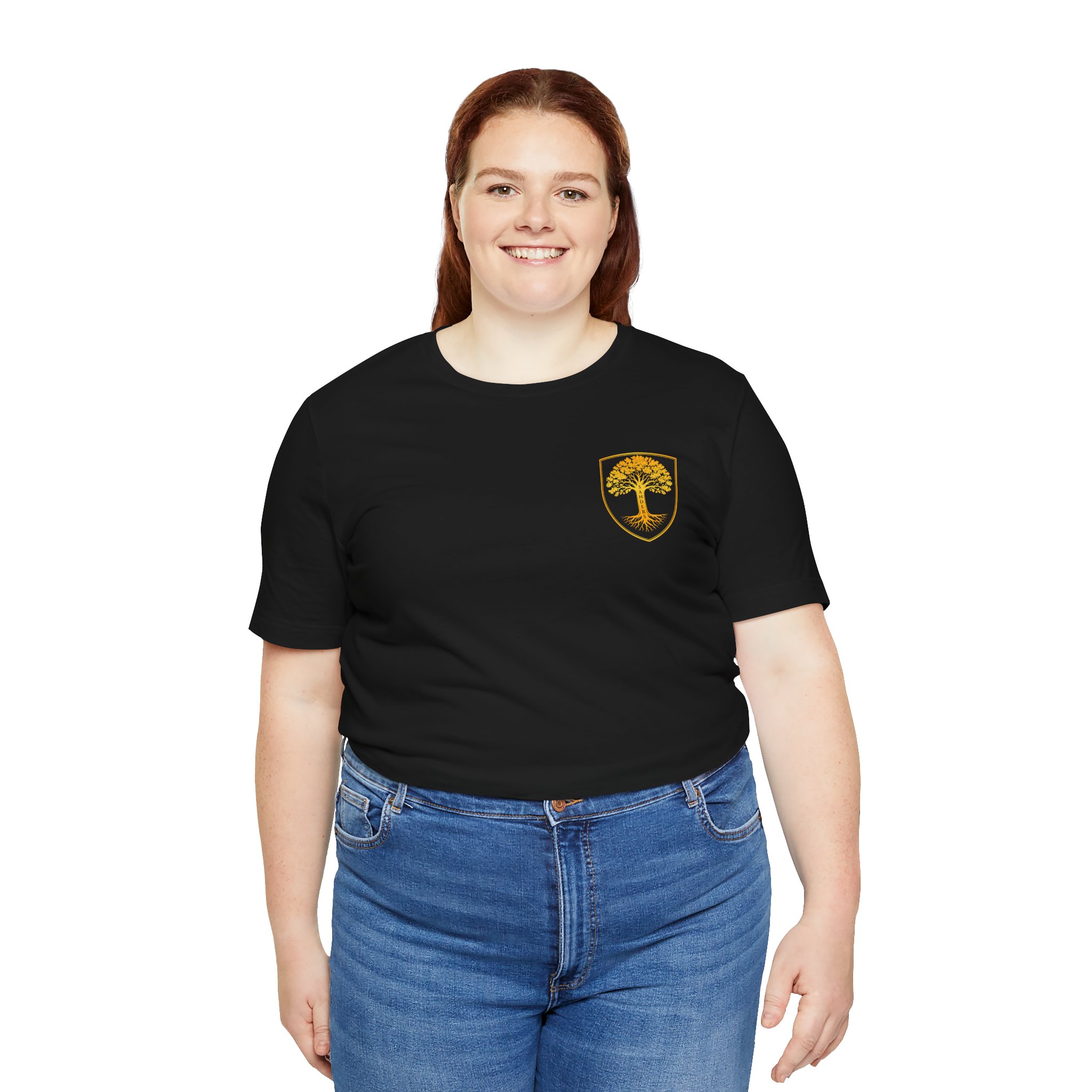 Sanders Family - Steward the Name T-Shirt — Golden Tree Crest Pocket & Back Graphic - Image 23