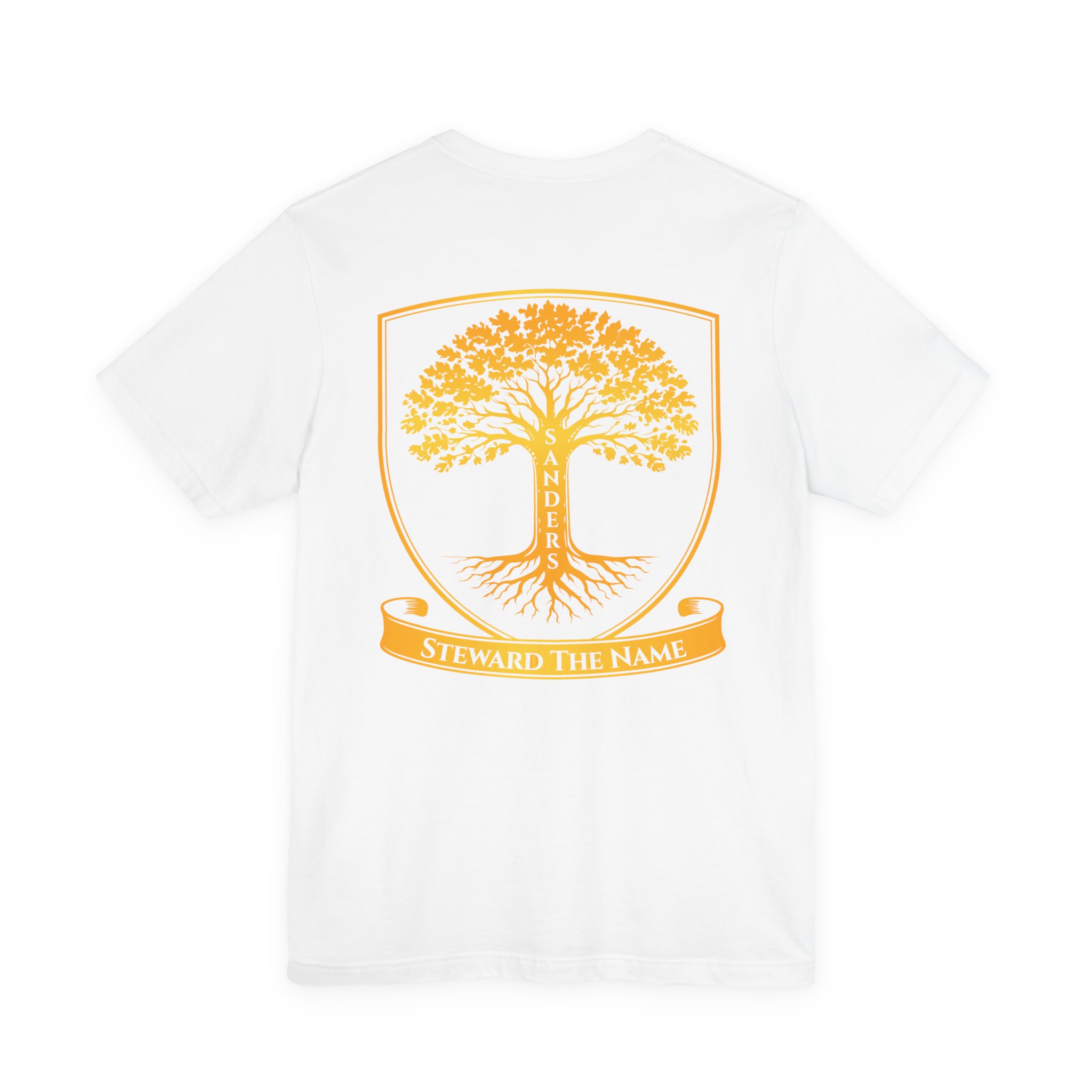 Sanders Family - Steward the Name T-Shirt — Golden Tree Crest Pocket & Back Graphic - Image 10