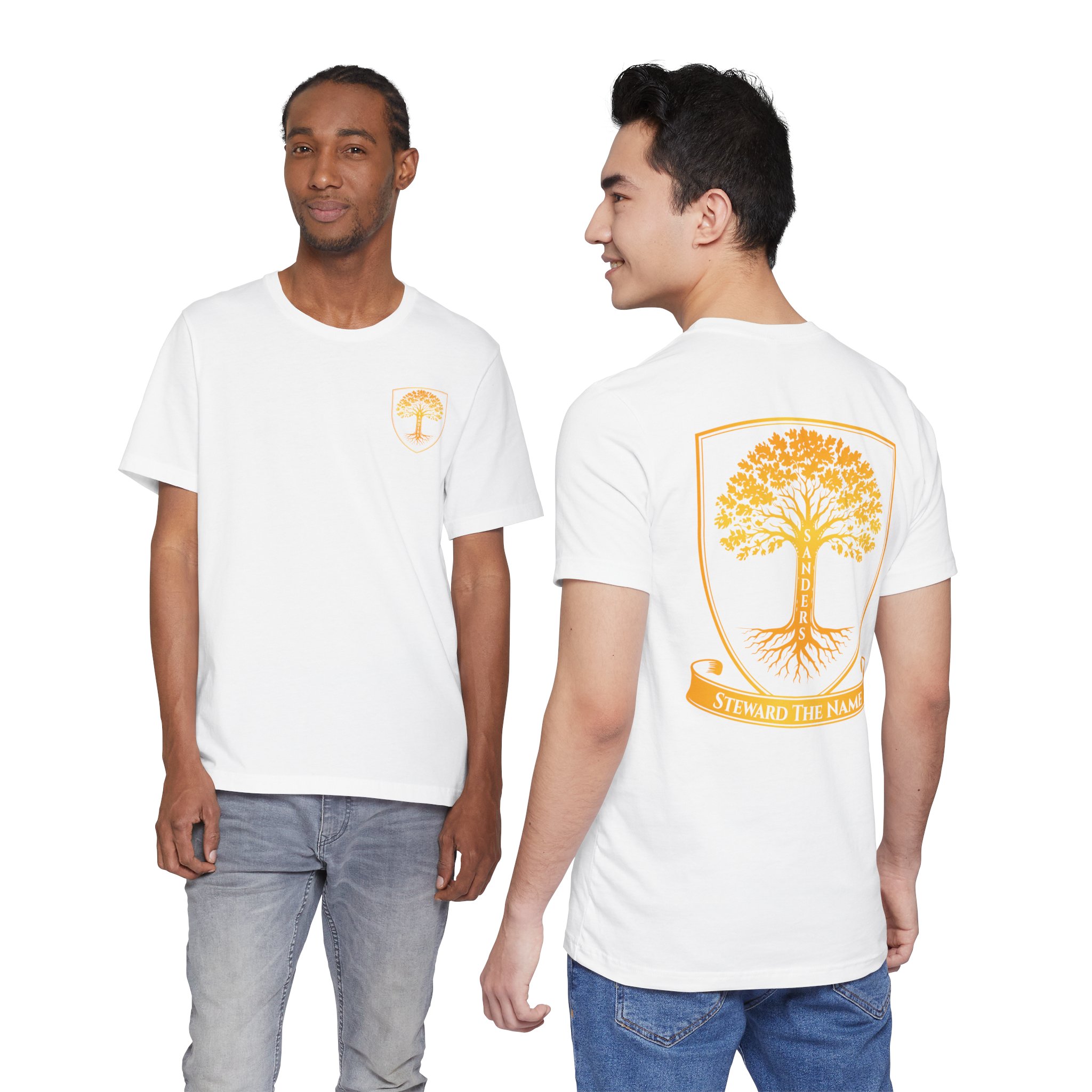 Sanders Family - Steward the Name T-Shirt — Golden Tree Crest Pocket & Back Graphic - Image 15